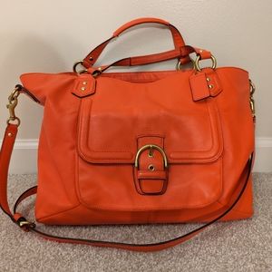 Large Orange Coach Tote Purse